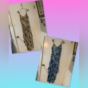Lot of 2 abstract print jumpsuits flowy gorgeous one size fits all.